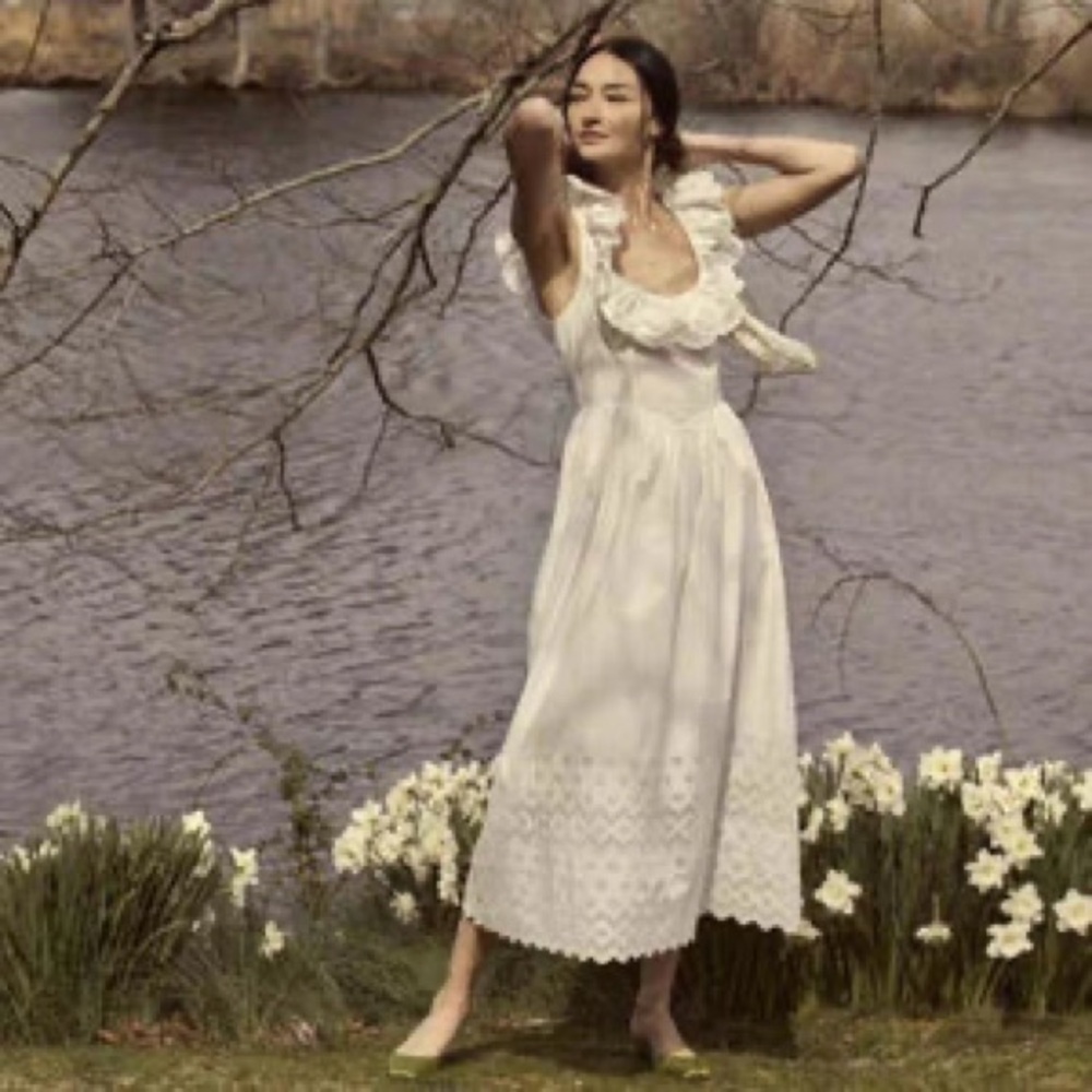 Doen Liesel White Ruffled Dress